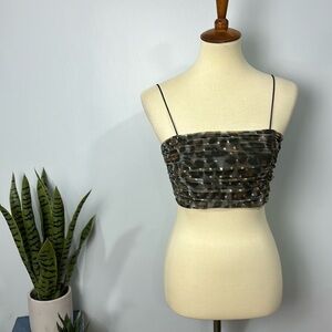 ❄️ NWT Boohoo Leopard Print Spot Ruched Top size 2